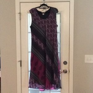 Paisley printed chiffon dress
